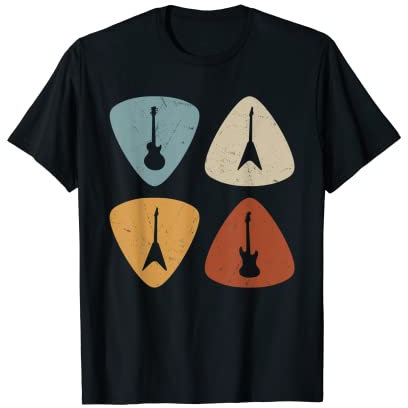 Vintage Gitarre Plektrum Musiker T-Shirt