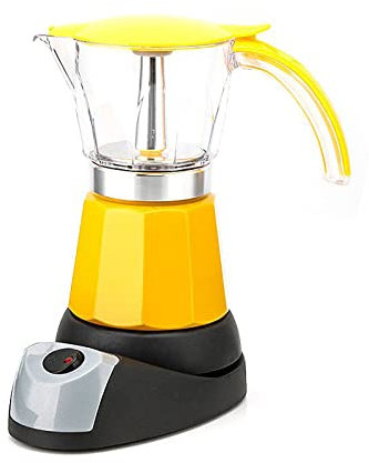 THREMA Electric Coffee Percolator, Aluminium Alloy Espresso Coffee Mocha Pot with Large Capacity and Ergonomic Handle, Detachable Design Easy To Operate & Quick Cleanup, Gifts for Men and Women