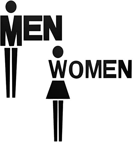 WC-Schilder aus Acryl for Männer und Frauen, modernes Toilettenschild for Männer und Frauen, selbstklebende Badezimmer-Türschilder, einfache Toiletten-WC-Schilder for den privaten oder gewerblichen Ge
