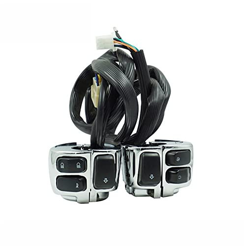BONFUN Lichtschalter am Lenker Motorrad 25mm Lenkerschalter Kabelbaum Horn Blinker Lichtschalter Für H.a.r.l.e.y D.a.v.idson Sportster Dyna Softail