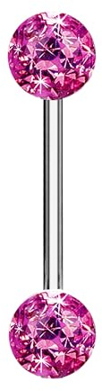 Taffstyle Piercing Barbell Stab mit Multi Ferido Kristall Kugeln