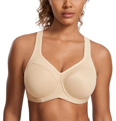 SYROKAN Sport-bh med fullstöd och racerback Beige 85F