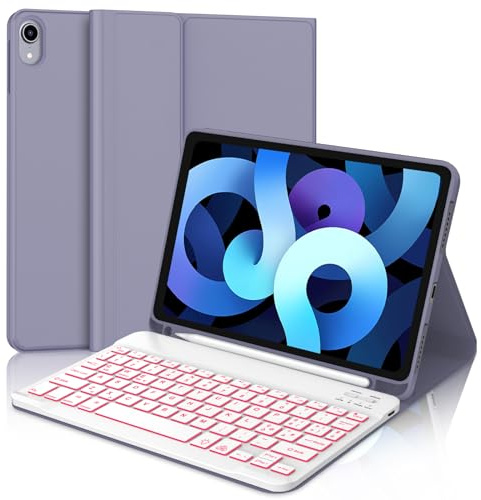 Tastiera per iPad Air 5 Generazione, Custodia con Tastiera per iPad Pro 11, Cover Tastiera Bluetooth Retroilluminata Magnetica Italiano per iPad Air 4/5, iPad Pro 11 4/3/2/1 Gen, Viola Lavanda