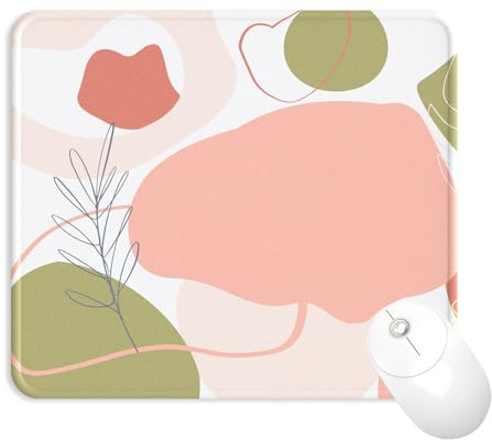 Giecy Tapis de Souris Gaming, Bords Cousus Durables, Surface en Lycra Mouse Pad, Base en Caoutchouc Antidérapante pour Gamer,PC, Ordinateur Portable, Bureau(Épanouissement de Rose)