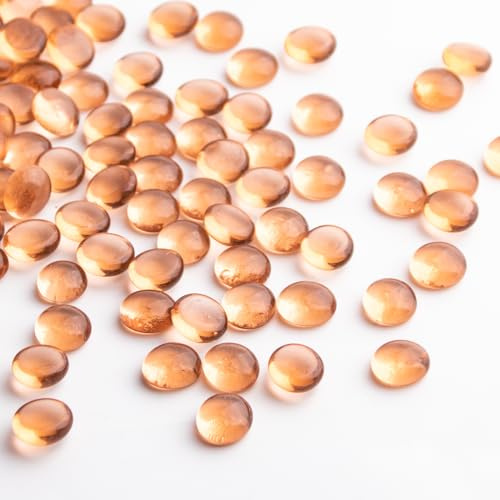 Meschett 0.44KG Marmi di Vetro,Rosa Mini Perline di Vetro Piatto~150 PZ per Vaso Riempitivi,Mancala Gemme Fish Tank Rocce per Tavolo Acquario,Home Decor Art Craft Supplies(0.5~0.7)