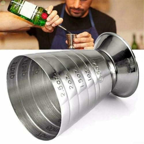 Vaso medidor de acero inoxidable de 75 ml, la mejor opción para mezclar bebidas alcohólicas y crear cócteles