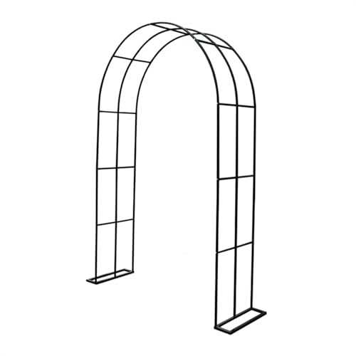 Metall-Gartenbogen-Spalier, Pergola-Laube für Kletterpflanzen, Rosen, Reben, Hof- und Hinterhof-Dekoration, Weinreben, Garten, Hochzeit, Party, Dekoration, robust und stabil mit Sockel (Farbe: