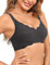 Crewhpo Bras for Women Non Wired Seamless Bra Support Wireless Bra for Large Breasts Comfort Everyday Bra Padded Soft Bralette with Bra Extender Black