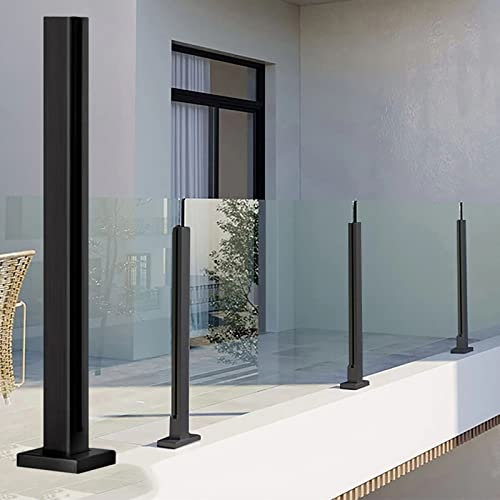 ASerZenith Klemmstange für Glaszäune für Verandas, Schwarze Baluster für 10–18 mm Dicke Glaszäune, Geländerverbinder aus Edelstahl 304 für Balkon und Terrasse, Deep Coffee-85 cm