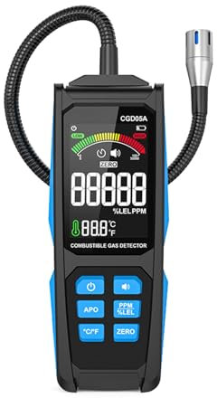 Gas Leak Detector Meter Portable Handheld Flammable Gas Propane Methane Gas Sensor Sniffer with Audible Visual Alarm