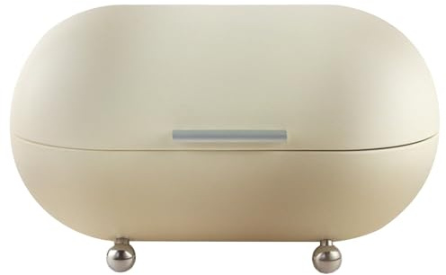 Yaoliucp Boîte à Pain Métal Moderne Rectangulaire de Grande Capacité avec Clip Fermeture, Organisateur de Rangement de Cuisine pour Pain, Pâtisserie et Ustensiles de Cuisine, Blanc, Medium