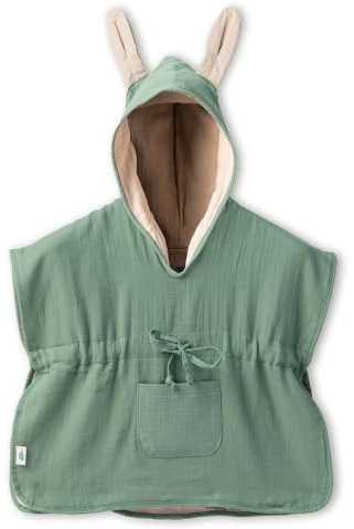 Mababu Badeponcho Baby & Kinder EXTRA weich (100% Bio-Baumwolle) | Kinder Badeponcho 1-7 Jahre| Handtuch Poncho Baby mit Hasenohren & Geschenkverpackung | Baby Poncho Badetuch & Badeponcho Kinder