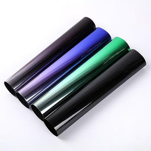TANGSIYANG TöNungsfolie Auto 20X150 cm Auto Sonnenschutz Frontscheibe Sonnenschutz Schutz Solar Fenster Tönung Film Wärmedämmung Farbwechsel Film Universal Scheiben TöNungsfolie Auto(Gradually Blue)