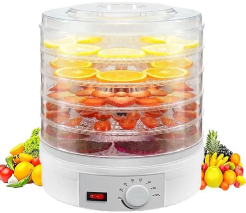 MZBDYYF Food Dehydrator with Adjustable Temperature 350W, 5 Tier Fruit and Vegetable Dehydrator for Jerky, Meat, Beef - Temperature Control Dryer with Stackable Trays