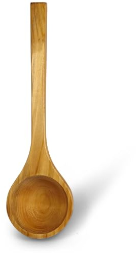 LaJa26 Sauna Kelle aus hochwertiger Fichte - Aufgusskelle für Saunaaufguss - 37 cm Länge - 120 ml Fassungsvermögen - Saunazubehör