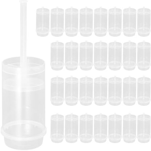 PRETYZOOM Set 30 Stampi Push-up Rotondi Per Torte Fai Da Te, Contenitori Per Dolci in Plastica Pp Resistente, Spingitorte Riutilizzabili Per Cheesecake, Gelatine e Dessert Da Forno