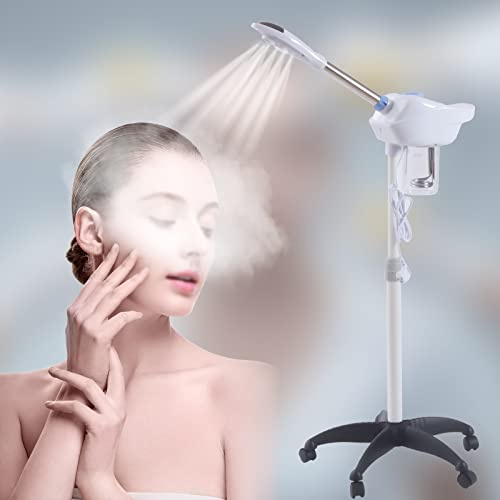 Vertikaler Gesichtsdampfer Ozon Bedampfer Dampfgerät Gesichtssauna Verdampfe mit 360°-Düse und Höhenverstellbar Dampf Spa Maschine für Salon und Zuhause