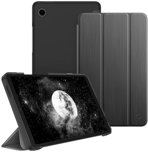 Fintie Hülle für Samsung Galaxy Tab A11 8,7 2025/ Tab A9 8.7 Zoll | Schlank Tablet Schutzhülle mit Dreifach-Ständerfunktion, Transluzente Rückseite, Dunkelgrau