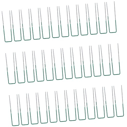 DIYEAH 50 pièces Piquets de Jardin Métal Galvanisé Anti-Rouille Agrafes Vertes pour Fixation Sol et Bordure Pelouse Résistants et Réutilisables pour Gazon Artificiel et Toiles de