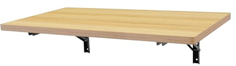 81x45.5x25 cm Werkbank zur Wandmontage wandmontierter Klapptisch bis 550lbs belastbar Werktisch Arbeitstisch aus Stahl und Holz robust Mehrzweckbank Wandtisch/Schreibtisch für kleine Räume (Gelb)