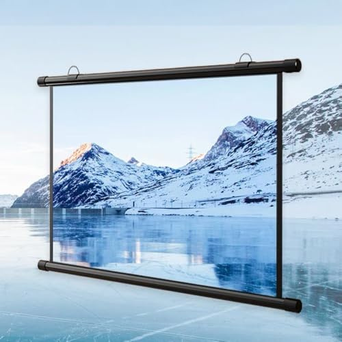 Pantalla de proyección desplegable de 30, 40, 50, 60 y 72 (4:3 y 16:9), portátil, para Cine en casa, fácil de enrollar (4:3, 50 Pulgadas)