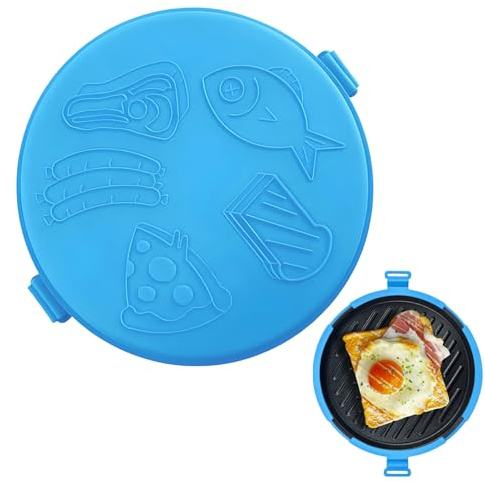 ETUCYNG Microwave Silicone Toastie Maker 23.8cm Microwavable Pizza Tray Microwave Grill Pan Non-Stick Easy Cleanning Grill Plates Super-Fast Healthy Cooking for Pizza Pancake Breakfast