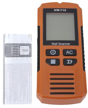 Badafaci Scanner Mural de Recherche de Goujons, Outil Numérique 5 en 1 pour la Détection de Métaux, Traçage de Fils Sous Tension, Goujons en Bois, écran LCD, Balayage de Faisceau, (YELLOW)