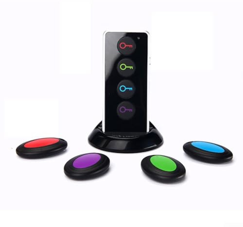 Trova chiavi con telecomando, allarme 80 dB, portata 40 m, materiale ABS, compatto per chiavi, animali domestici, bagagli e portafogli, nero