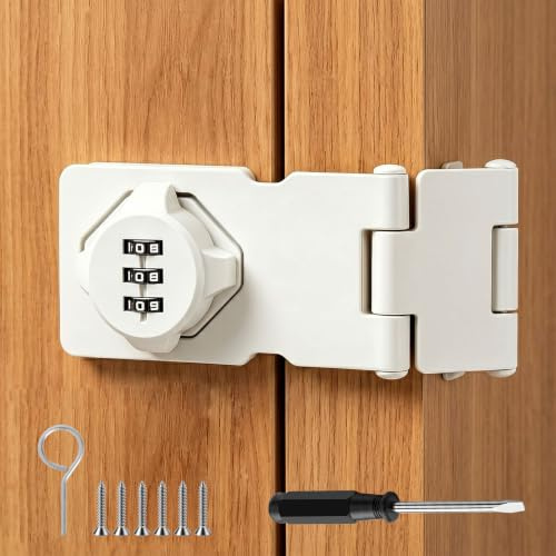 Cerradura con Código para Armario y Cajón, Cerradura de Combinación de 3 Dígitos en Aleación de Zinc, Cerradura de Seguridad para Muebles, Instalación de 90° y 180°