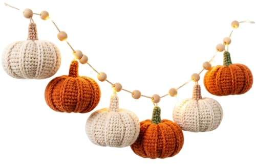 Pumpakrans Öppen spis lantlig virkad höstgirland | Höst Thanksgiving pumpa skördefest ljuslinga För Utomhusbruk, Högtidsfirande, Bondgårdsation, Skördefester, Hemmafester och