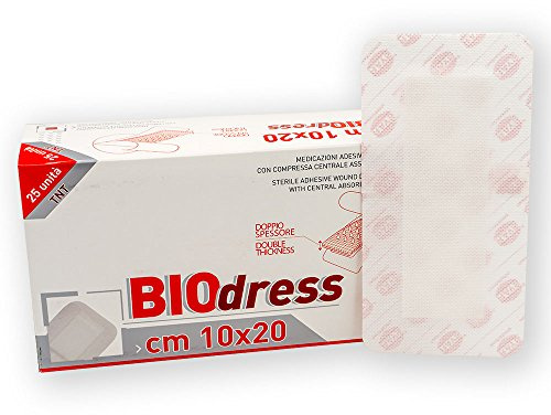 FARMA SERVICES 25 Stück Pflaster Bio Dress 10x20 cm hypoallergener Wundverband steril Wundpflaster steriler RA076