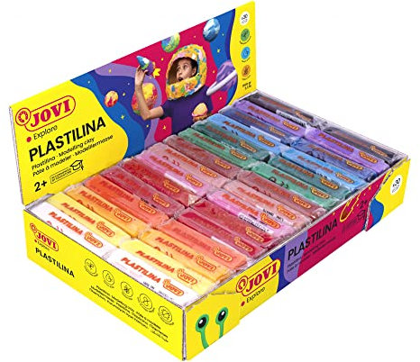 Jovi - PLASTILINA, Pasta da modellare a base vegetale, 30 x 50 grammi, Multicolore, Colori vivaci e grande plasticità, Senza glutine, Ideale per bambini a partire dai 2 anni (70S)