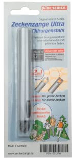 Dr. Schick® Zeckenzange Ultra Chirurgenstahl für Tiere [2-in-1 Zeckenhaken & Zeckengreifer] - patentierter Zeckenschutz für Hunde, Katzen & Co. – kleine und vollgesogene Zecken entfernen