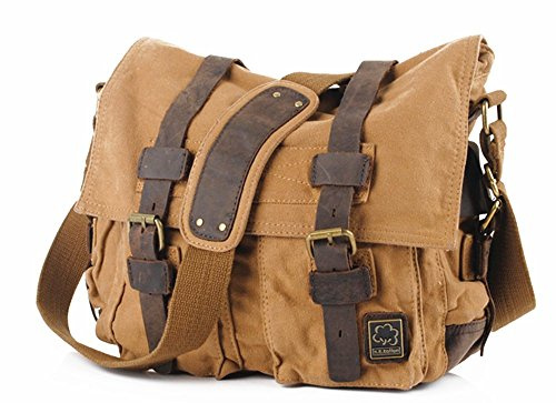 Eysee Schultertasche Herren Canvas-Umhängertasche Daypack für Alltag und Sport 35cm (L) X 30cm(H) X 10cm(W)