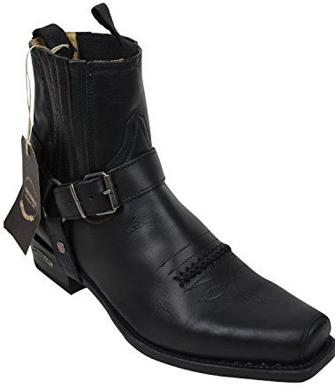 Sendra Cowboystiefel 6445 in schwarz incl. Roy Dunn´s Lederfett (43)