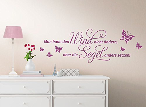 Grandora W1236 Wandtattoo Spruch Man kann den Wind Nicht ändern.. Kupfer (BxH) 58 x 19 cm