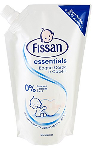 Fissan Baby Essentials Baby-Duschgel/-Shampoo, hypoallergen, Nachfüllpackung, 500 ml