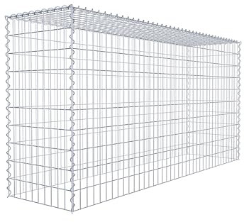 GABIONA Cestino di Pietra Gabbione Maglie rettangolari, 5 x 10 cm, profondità 50 cm, Coltivazione Cestino Typ 3, Chiusura a Spirale, con zincatura galvanica