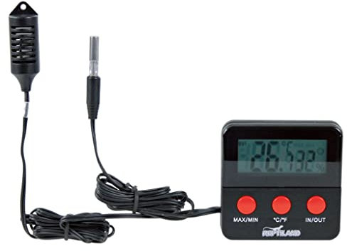TRIXIE batteriebetriebener Temperatur-/Luftfeuchtigkeitsmesser für Terrarien Digital-Thermo-/Hygrometer, fernfühlend, 6 × 6 cm- 76114
