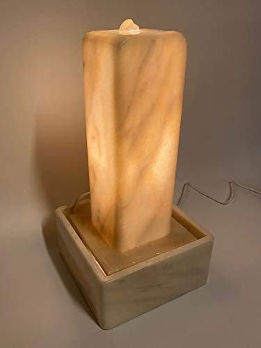 Troesters Brunnenwelt Zimmerbrunnen Marmor-Lichtstele Melba 40cm Warmton