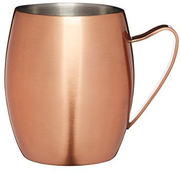 BarCraft Copper Moscow Mule Mug, 370ml Double Walled Stainless Steel Cocktail Cup, Copper Drinking Mug for Cocktails, Drinkware Gift