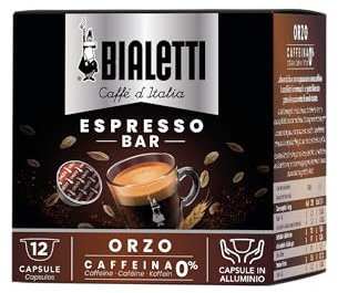 Bialetti Caffè d'Italia, Box 12 Capsule, Orzo, Compatibili con Macchine Bialetti sistema chiuso, 100% Alluminio