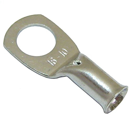 All Trade Direct 6 Copper Tube 16Mm X 10Mm Lug Battery Starter Cable Welding Crimp Terminal Ring