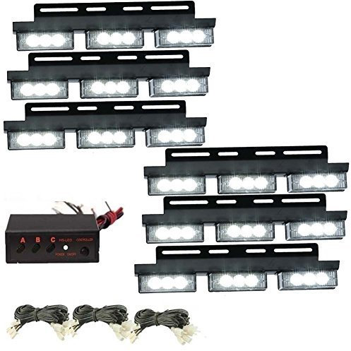Katur 6 x 54 LED bianco Lampadina luce strobo di emergenza auto camion flash spie luminose per griglia anteriore/Deck