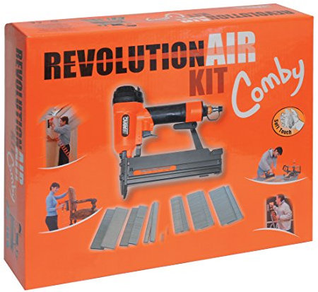 Nuair Tacker Set - Heftklammer und Nagelpistole - Inkl. 600 Heftklammern 13-40MM - Inkl. 600 Nägel 10-50MM - Aluminium - Orange/Schwarz