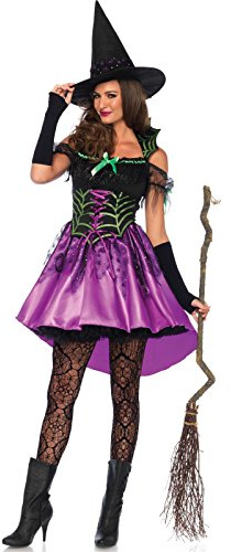Leg Avenue 85606 2 teilig Spiderweb Witch Set, Damen Karneval Kostüm Fasching, L, Mehrfarbig