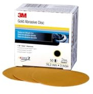 3M Hookit Gold 216U, 00916, Disque abrasif 76 mm, Grain P220, Lot de 50 disques, disques abrasifs pour l’Automobile