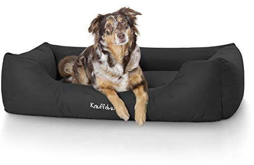 Knuffelwuff Hundebett Finlay aus Nylongewebe Übergröße XXXL 155 x 105cm Schwarz - Hundesofa mit erhöhte Ränder und abnehmbarem Bezug - leicht zu reinigen - für große, mittelgroße und kleine Hunde