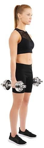 Sunny Health and Fitness Unisex 15 kg krom hantel set med bärväska, grå, en storlek