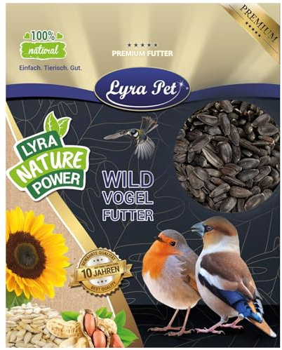 Lyra Pet® | 25 kg Sonnenblumenkerne Schwarz | Vogelfutter für das Ganze Jahr | Premium Wildvogelfutter | Idealer Energiespender für Sommer und Winter | Ölhaltiges Vogelstreufutter für Wildvögel